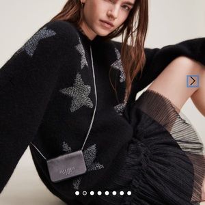 All saints honroe leather card holder crossbody